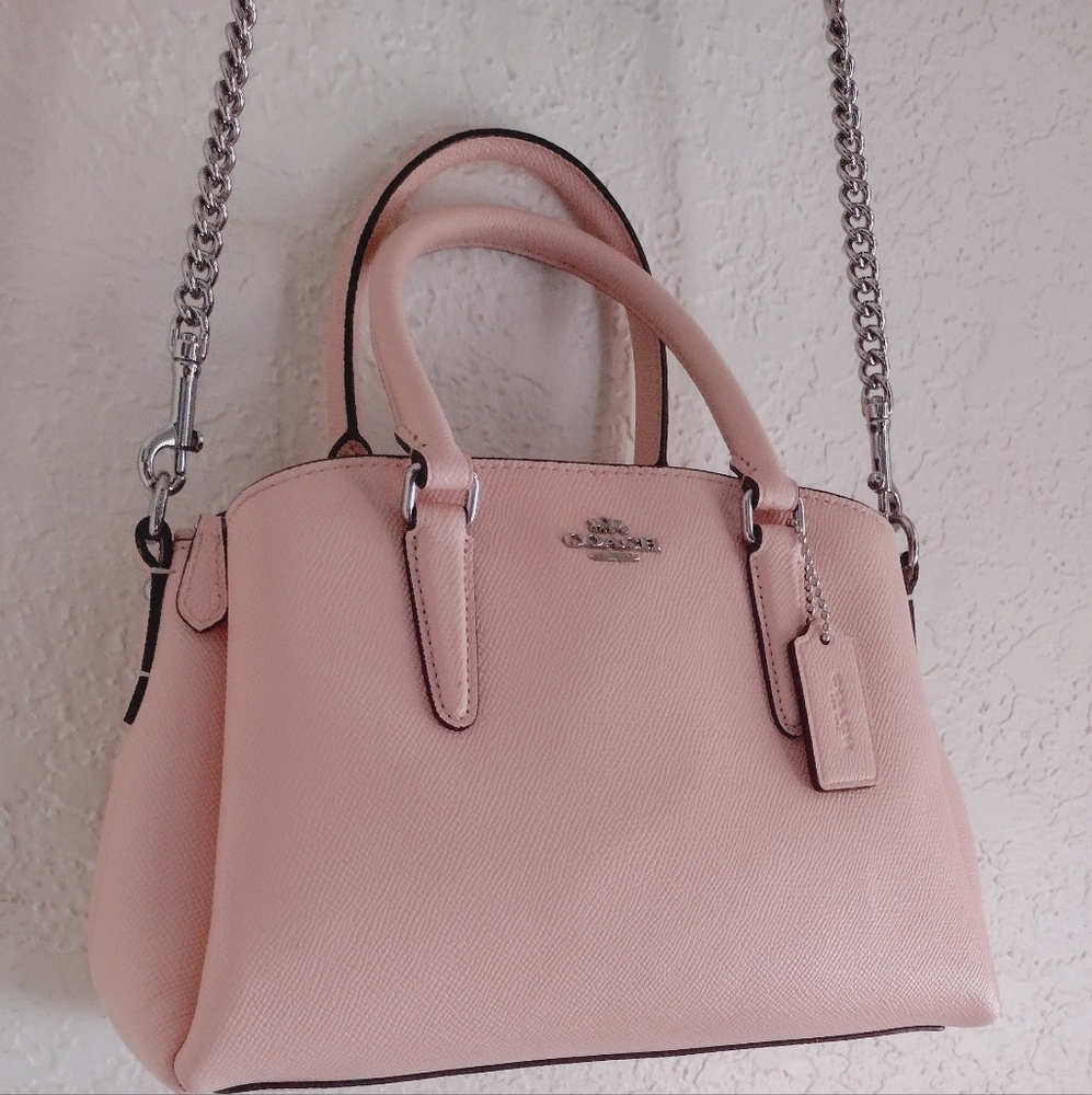 Coach Mini Sage Carryall  Light Pink Satchel with Chain Strap - Picture 2 of 13